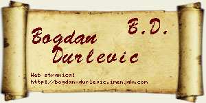 Bogdan Durlević vizit kartica